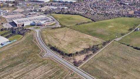 Aerial picture of the site for the new healthcare campus