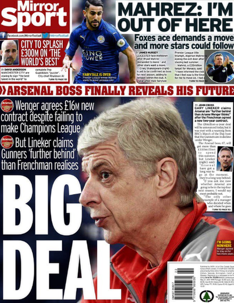 Wednesday's Daily Mirror