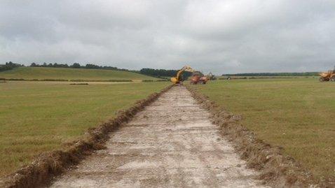 Road building at the Great Dorset Steam Fair site