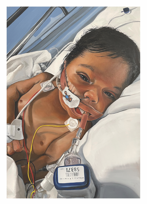 Painting of Indigo in hospital