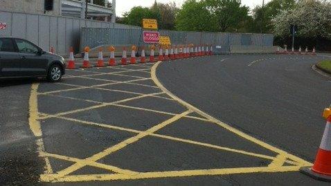 Road closure in Hereford city centre