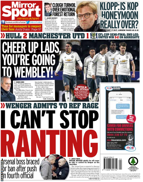 Daily Mirror back page