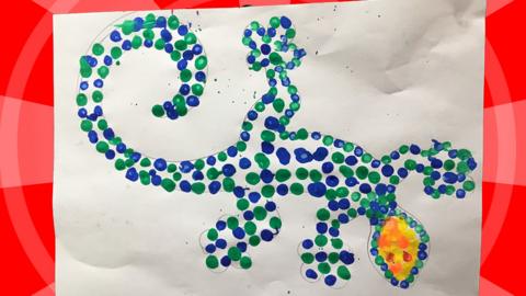 A painting of a gecko.