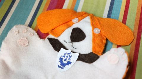 The face and front legs of the Henry puppet.
