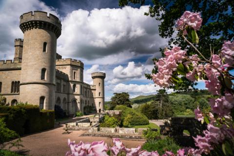 A view of the castle turret on a Spring day