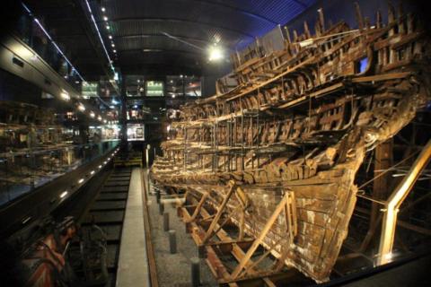 The stern of the Mary Rose ship