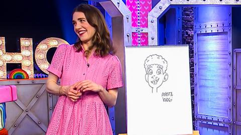CBBC Book Club set with Marta Kissi drawing Marcus Rashford