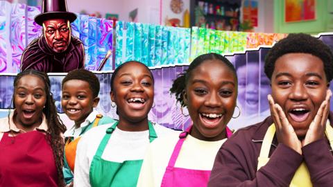 Kwapong family make an optical illusion in Go Get Arty.