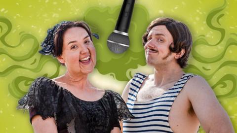 Two victorians are surrounded by fart clouds