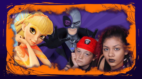 Stella from the Winx Club, The Wellards from Tracy Beaker and Hawk Moth from Miraculous are posing