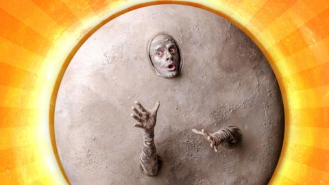 The Moon is posing happily in front of the Sun