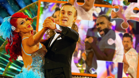 Dancers from Strictly Come Dancing as part of a jigsaw puzzle.