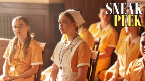 Gwen is wearing a Matron's uniform.