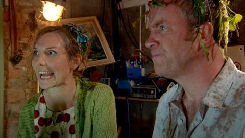 Uncle Bob and Aunt Corey are covered in weeds.