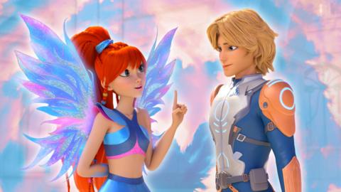 Bloom is talking to her friend while dressed in fairy mode