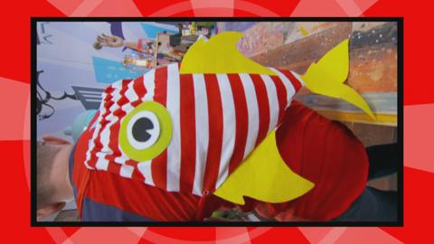 A stripey fish bag make.