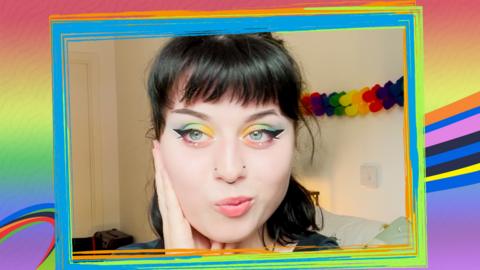 Rainbow make-up tutorial with Abby