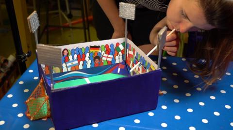 Blow football stadium