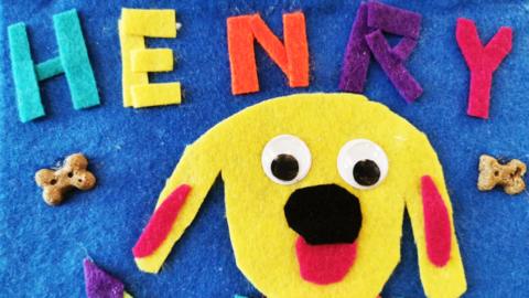 A home made felt picture of Henry.