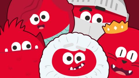 5 red noses.