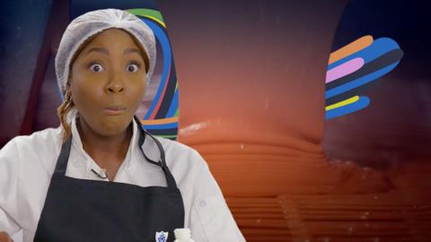 Mwaksy in a chocolate factory.