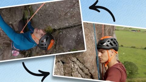 Richie climbing.