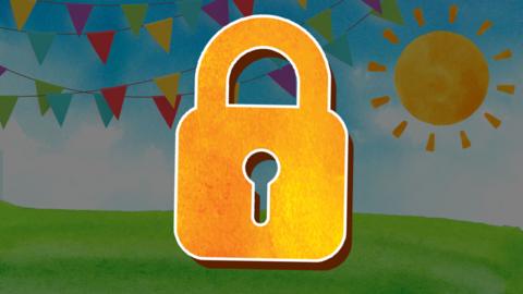 A sunny looking hill that has been painted. This is the Blue Peter Summer Challenges!