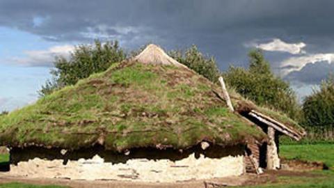 Ancient wooden monument.