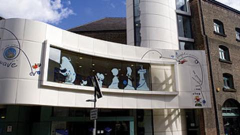 The exterior of the Seven Stories building.