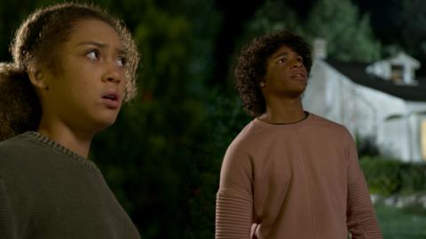 Julia and Johnny looking scared.