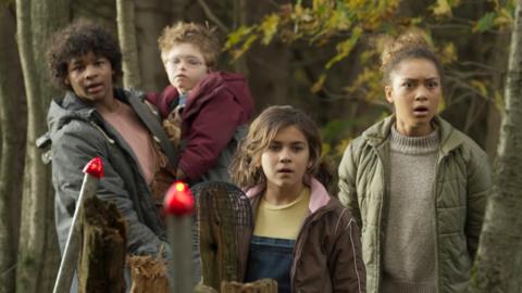 Johnny, Finn, Tabby and Julia looking shocked.