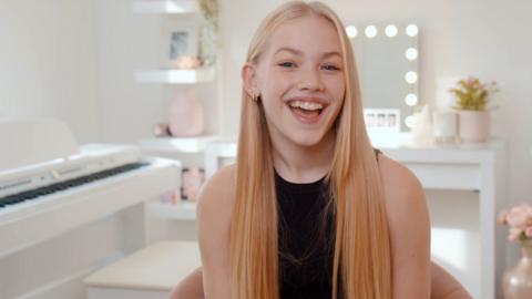 Click to watch a video introducing Freya Skye, the UK Junior Eurovision entry.