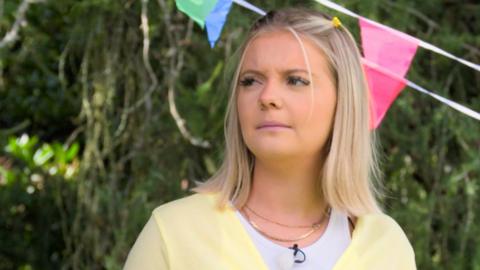 Anna Maynard looking confused.