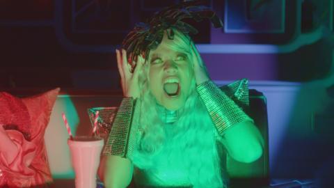 Nova Jones turns green with jealousy in this image.