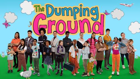 The Dumping Ground logo and cast.
