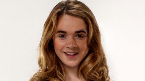 A picture of a face swap of Finn and Amy from The Next Step.