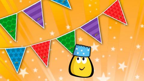 Party bunting and CBeebies party bug