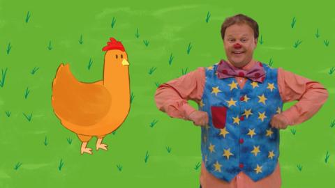 Mr Tumble and a Chicken