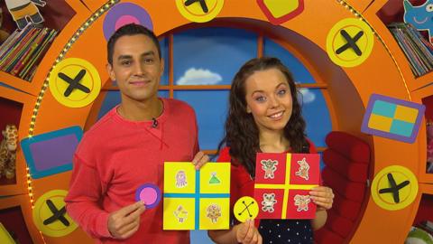 Ben and Evie in the CBeebies House, show you how to make your own Bing and Duggee bingo cards.