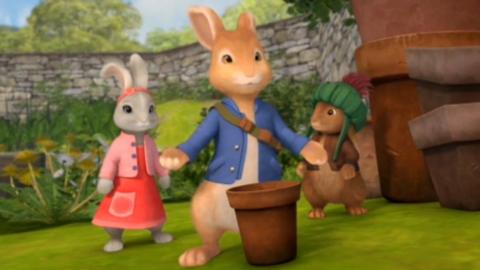 Peter Rabbit with Lily and Benjamin Bunny