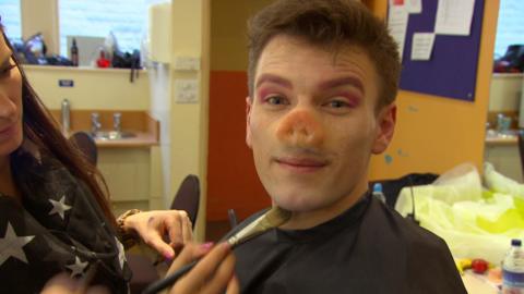 A character in make-up.