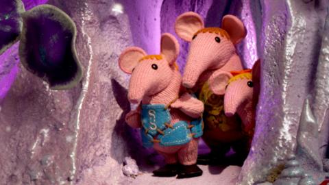 Small, Tiny and Major Clanger from The Clangers down in the caves.