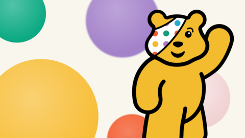 Pudsey bear with some spots