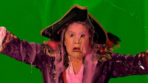 Captain Captain is covered in slop