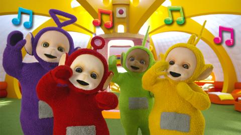 Teletubbies listening to music.