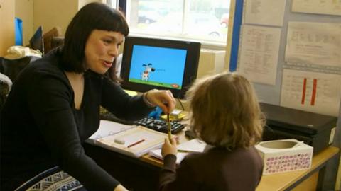 Woolly and Tig  at schoo