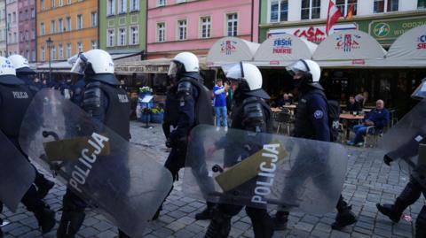 Police in Wroclaw, Poland