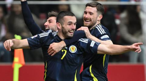 Scotland players celebrating