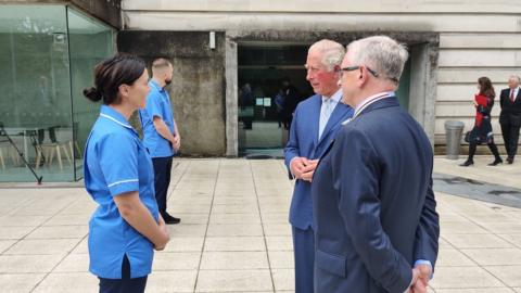 Prince Charles meeting medical staff