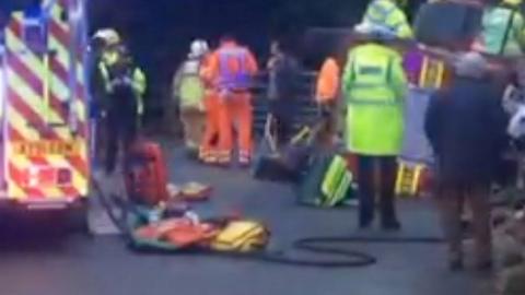Fire engine crash in Suffolk